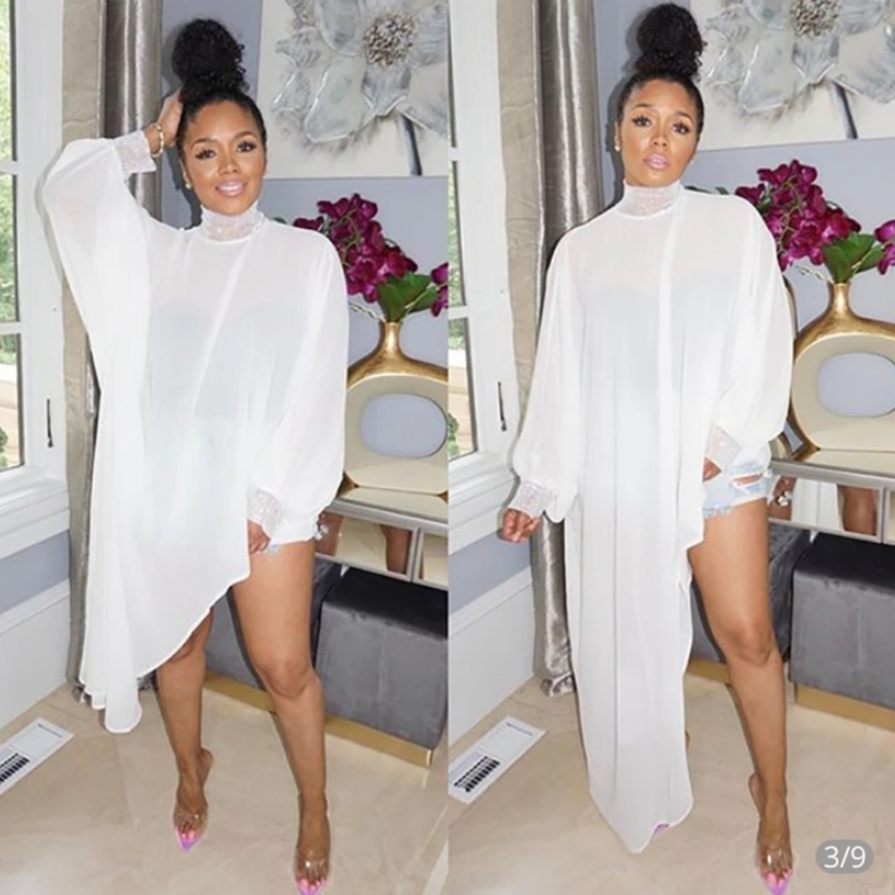 White Asymmetric Blouse
